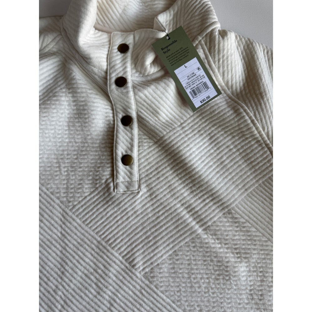 Goodfellow & Co. Men's 1/4 Front Snap‎ Quilted Sweatshirt Size Large - Picture 2 of 8